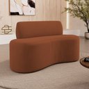 Ver imagem 1 de Sofá Compacto Moderno Orgânico Sora 100cm Suede Terracota - Desk Design