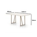Ver imagem 3 de Mesa Victoria Dc Rt.1,20 x 0,80 MDF c/Vidro - Champagne - Off White