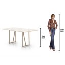 Ver imagem 4 de Mesa Victoria Dc Rt.1,20 x 0,80 MDF c/Vidro - Champagne - Off White