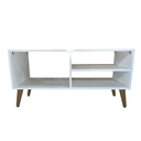 Ver imagem 2 de Rack Bancada 90cm Retrô Pés Ajustáveis para Sala Tv Compacto