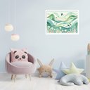 Ver imagem 1 de Quadro Decorativo Peixes Mar Verde - 50x70cm:moldura Preta
