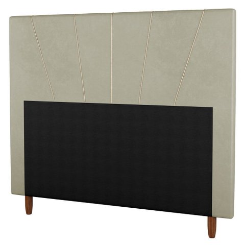 Cabeceira Cama Box Solteiro Dallas 90cm Linho Bege - Abmaza