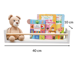Prateleira Infantil para Livros Decorativa Organizador para Brinquedos e Cosméticos - Dulce Slim Duo - 3