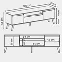 Ver imagem 3 de Rack para TV 180cm Retro MDF Verde Dallas - On Móveis