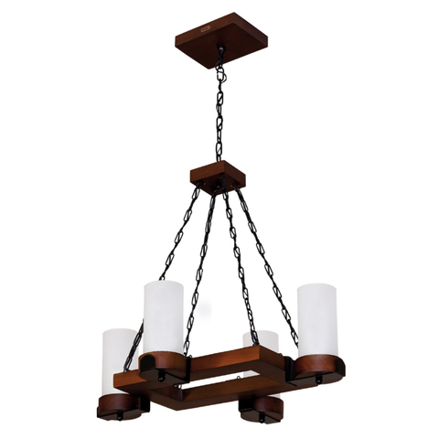 Lustre Country 1204e Luminária Rústica 4 Lâmpadas Luminárias Müller