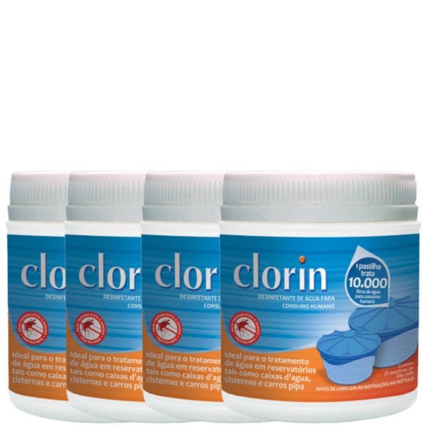 Clorin 10.000 - Linha de Tratamento de Água - 4 Potes - 1
