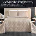 Ver imagem 6 de Jogo de Cama Casal Queen Size Agata Bordado 200 Fios Super Elegante:avela