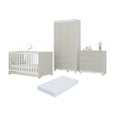 Ver imagem 2 de Quarto de Bebê Completo com Berço Americano 3 em 1 e Colchão Incluso Flor Multimóveis MP4943
