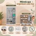 Ver imagem 5 de Quarto de Bebê Completo com Berço Americano 3 em 1 e Colchão Incluso Flor Multimóveis MP4943