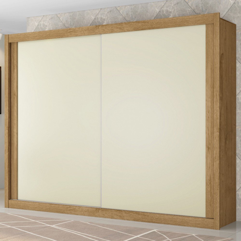 Guarda-roupa Casal Creta 2 Portas 4 Gavetas 100% Mdf Flex Amendoa/off White - Europa Móveis - 5