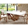 Mesa de Jantar Ajota com Base de Madeira e Tampo em Laca Cupuccino 200x100cm Branco - 8