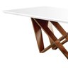 Mesa de Jantar Ajota com Base de Madeira e Tampo em Laca Cupuccino 200x100cm Branco - 3