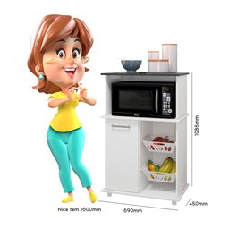 Balcão Fruteira Malu 2022 Branco - 2