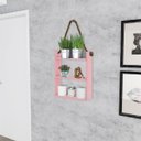 Ver imagem 1 de Nicho Prateleira Decorativo Corda 60 Cm Sala Quarto Escritório Banheiro Mdp Rosa - Clicklar