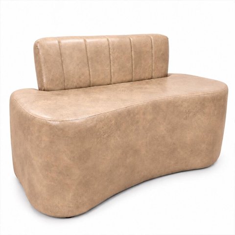 Sofá Decorativo Orgânigo Curvo Sala de Estar Recepção Estudio Estilo Feijao - Paraná Metal:Bege