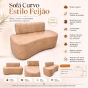 Ver imagem 4 de Sofá Decorativo Orgânigo Curvo Sala de Estar Recepção Estudio Estilo Feijao - Paraná Metal:Bege