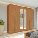 Ver imagem 1 de Guarda-Roupa Casal Alonzo 6 Portas 100% MDF com Espelho Amêndoa Clean