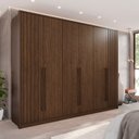 Ver imagem 1 de Guarda-Roupa 6 Portas 6 Gavetas Anápolis Plus Ripado 100% MDF Marrom/New Canion