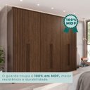 Ver imagem 6 de Guarda-Roupa 6 Portas 6 Gavetas Anápolis Plus Ripado 100% MDF Marrom/New Canion