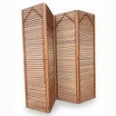 Ver imagem 2 de Biombo Decorativo Ripado Sanfonado 4 Folhas Madeira Maciça 180cm Marrom Liver