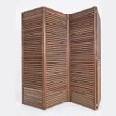Ver imagem 4 de Biombo Decorativo Ripado Sanfonado 4 Folhas Madeira Maciça 180cm Marrom Liver