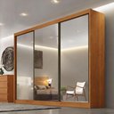 Ver imagem 4 de Guarda Roupa Casal Lôgan 3 Portas com Espelho 4 Gavetas Cinamomo - Novo Horizonte