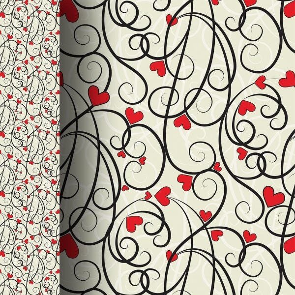 Papel de Parede Love Corações Quarto - SSLV-001 - ROLO - 2M X 50cm ( 1M² ) - 3