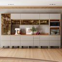 Ver imagem 1 de Cozinha Completa Modulada 8 Peças 100% MDF Proença Bege/Nogueira/Nude Prime