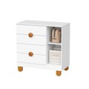 Ver imagem 2 de Cômoda Infantil Apolo 4 Gavetas 1 Porta Sapateira para Quarto Bebê Reller Branco Fosco