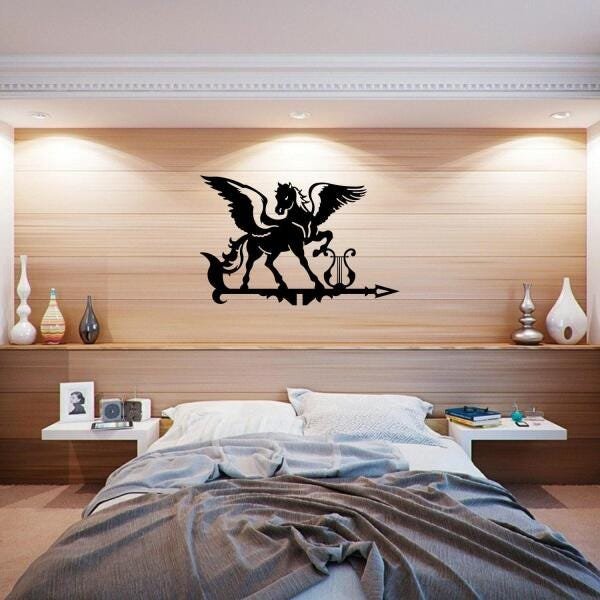 Quadros Decorativos Pegasus Em Mdf Preto 39X60Cm - 1