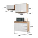 Ver imagem 3 de Conjunto Kit Cozinha Compacta Balcão Pia sem Tampo e 2 Armários Aéreos Geladeira Ajl Móveis