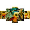 Quadro Mosaico 5 Peças Mdf Egípcia Colors Acabamento Fosco - 1