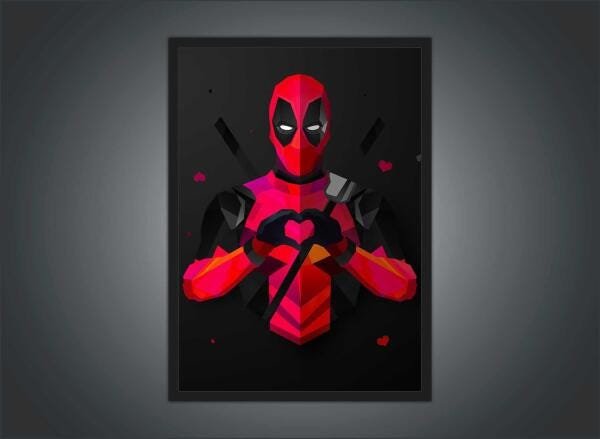 Quadro Decorativo Super Heróis Deadpool Nerdy Geek Moldura 4 - 2