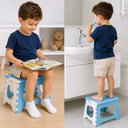 Ver imagem 7 de Banquinho Dobrável Plástico Resistente Azul com Alça para Transporte Uso Interno e Externo