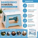 Ver imagem 3 de Banquinho Dobrável Plástico Resistente Azul com Alça para Transporte Uso Interno e Externo