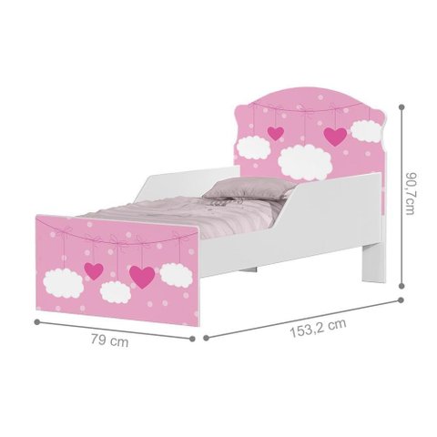 Mini Cama Nuvens Meninas com Colchão