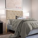 Ver imagem 1 de Cabeceira Painel para Cama Box Pés de Madeira 1.40 Império - Cor Off/white