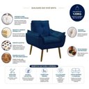 Ver imagem 5 de Conjunto de Sofá Poltrona e Sofá Pequeno 2 Lugares Azul Marinho Suede
