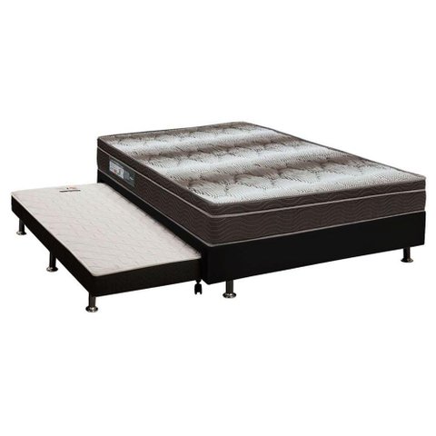 Cama Box c/Aux Crc Casal +Colchão Anatômico Ortopédico Light Ortobom -