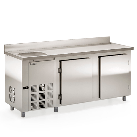 Balcão Frigorífico de Encosto Gbfe-200 Ce Ai - Aço Inox 556l Cuba Lado Esquerdo - Gelopar 220v