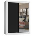 Ver imagem 2 de Guarda-Roupa Solteiro Madesa Denver 2 Portas de Correr com Espelho Branco/Preto Cor:Branco/Preto