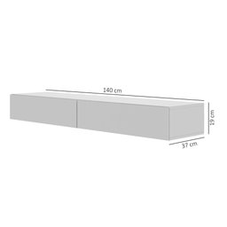 Rack Suspenso Home Classic Hall de Entrada Casa Moderna com 2 Gavetas Puxadores Cava - 4