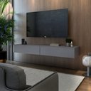 Ver imagem 2 de Rack Suspenso Home Classic Hall de Entrada Casa Moderna com 2 Gavetas Puxadores Cava