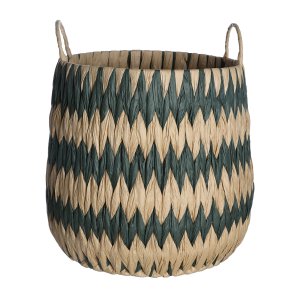 Cesto Organizador 31cm com Alças Tramado de Corda Zig Zag - Oikos