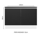 Ver imagem 3 de Balcão de Pia Cozinha 100% MDF 120 cm 2 Portas Branco/Preto Acordes Madesa