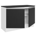 Ver imagem 6 de Balcão de Pia Cozinha 100% MDF 120 cm 2 Portas Branco/Preto Acordes Madesa