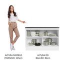 Ver imagem 5 de Balcão de Pia Cozinha 100% MDF 120 cm 2 Portas Branco/Preto Acordes Madesa