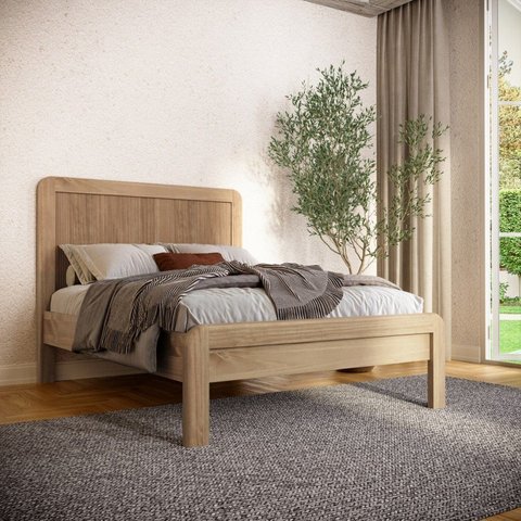 Cama Casal 100% Madeira Maciça Nest Marrom/Tauari