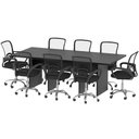Ver imagem 3 de Mesa de Reunião Retangular 8 Lugares Moderno MDP 220cm Preto Tecnomobili