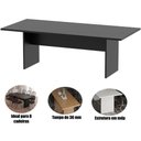 Ver imagem 2 de Mesa de Reunião Retangular 8 Lugares Moderno MDP 220cm Preto Tecnomobili